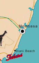 Hier finden Sie uns : an Kenias herrlicher Südküste am Diani Beach